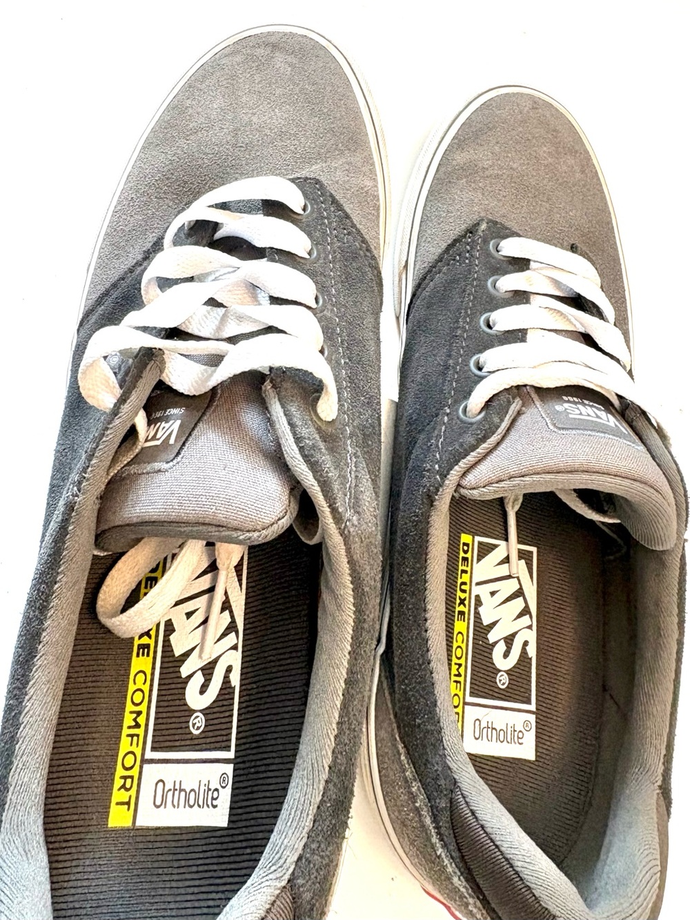 Vans Gray Suede Low-Top Sneakers with White Laces - Picture 9 of 9